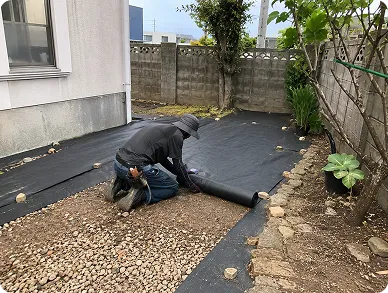 防草シート施工
